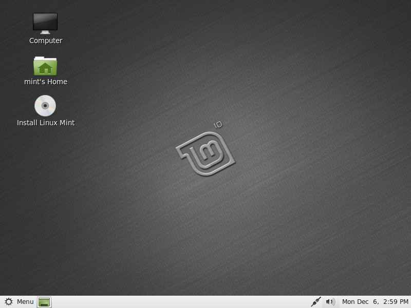 Linux Mint 10 desktop